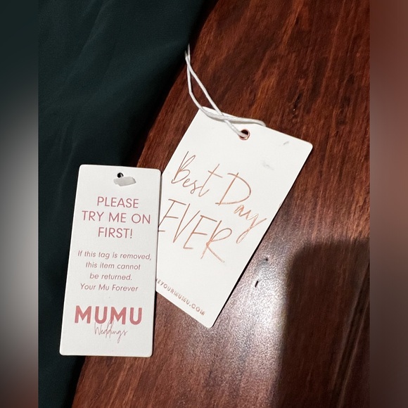 Show me your Mumu Claire midi dress in emerald chiffon M New - Picture 10 of 14